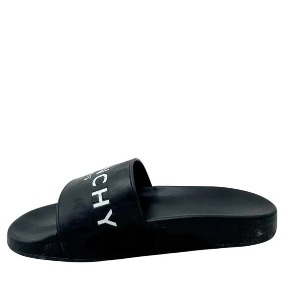Givenchy Black Platform Rubber Logo Slide On Pool Sandal Flip Flop womens 37 7 - Picture 7 of 13
